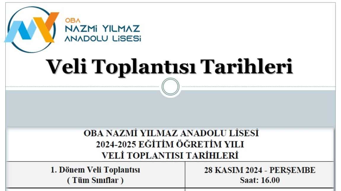 1. DÖNEM VELİ TOPLANTISI 